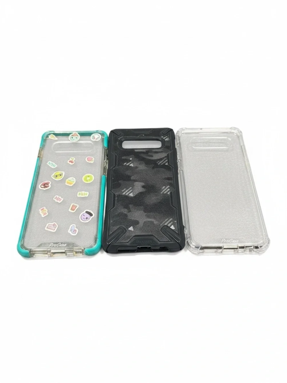 Samsung Galaxy S10 Plus Clear, Teal, and Black Protective Phone Case Trio